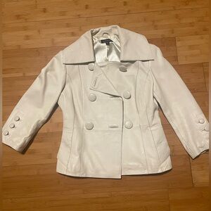 bebe Ivory Double-Breasted Pea Coat